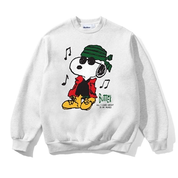 Butter Goods X Peanuts Sweatshirt Crew Music Ash